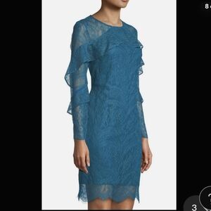 Nanette Lepore Poetic Love Sheer Lace Overlay Sheath Dress Dragonfly 10 Wedding